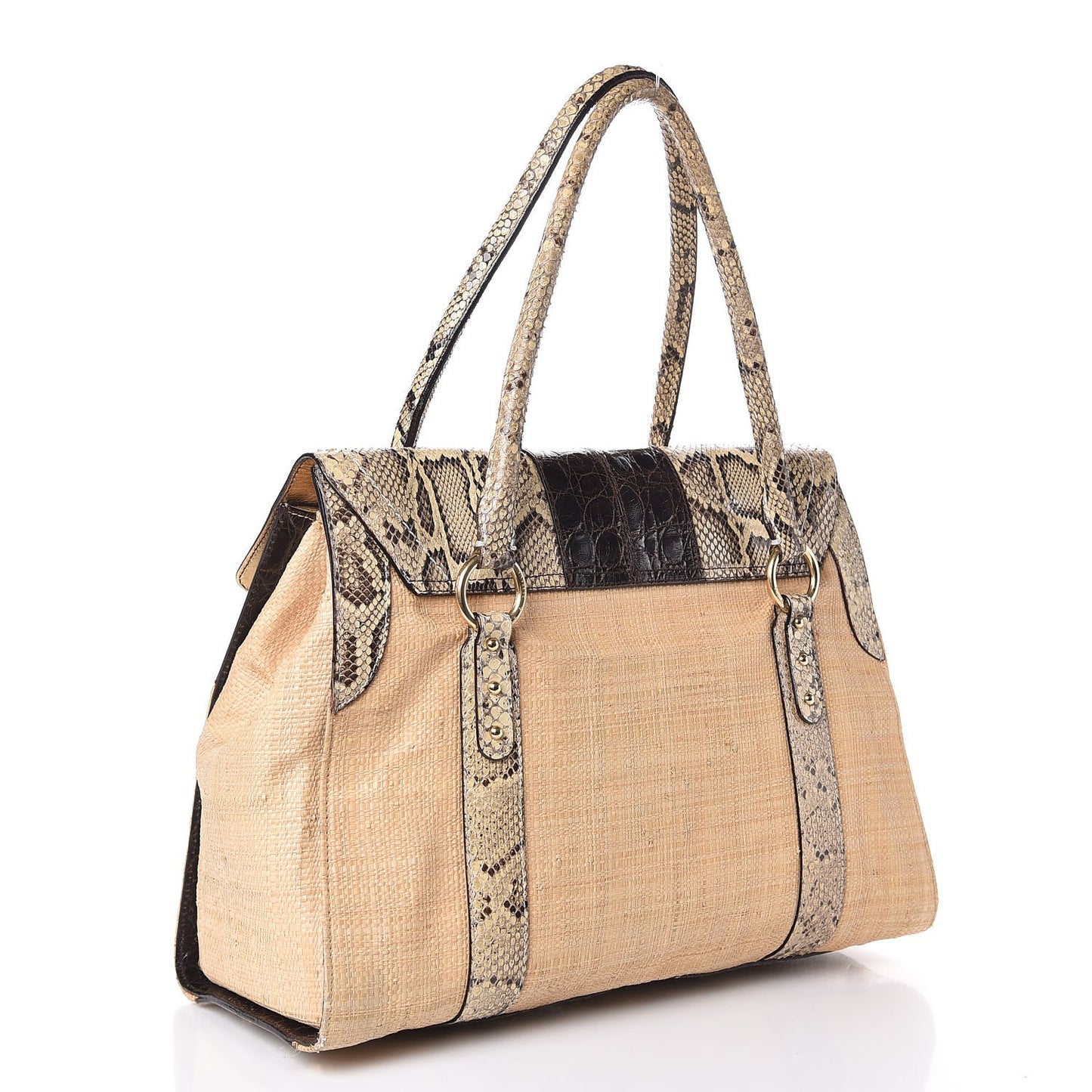 Raffia Python Tote