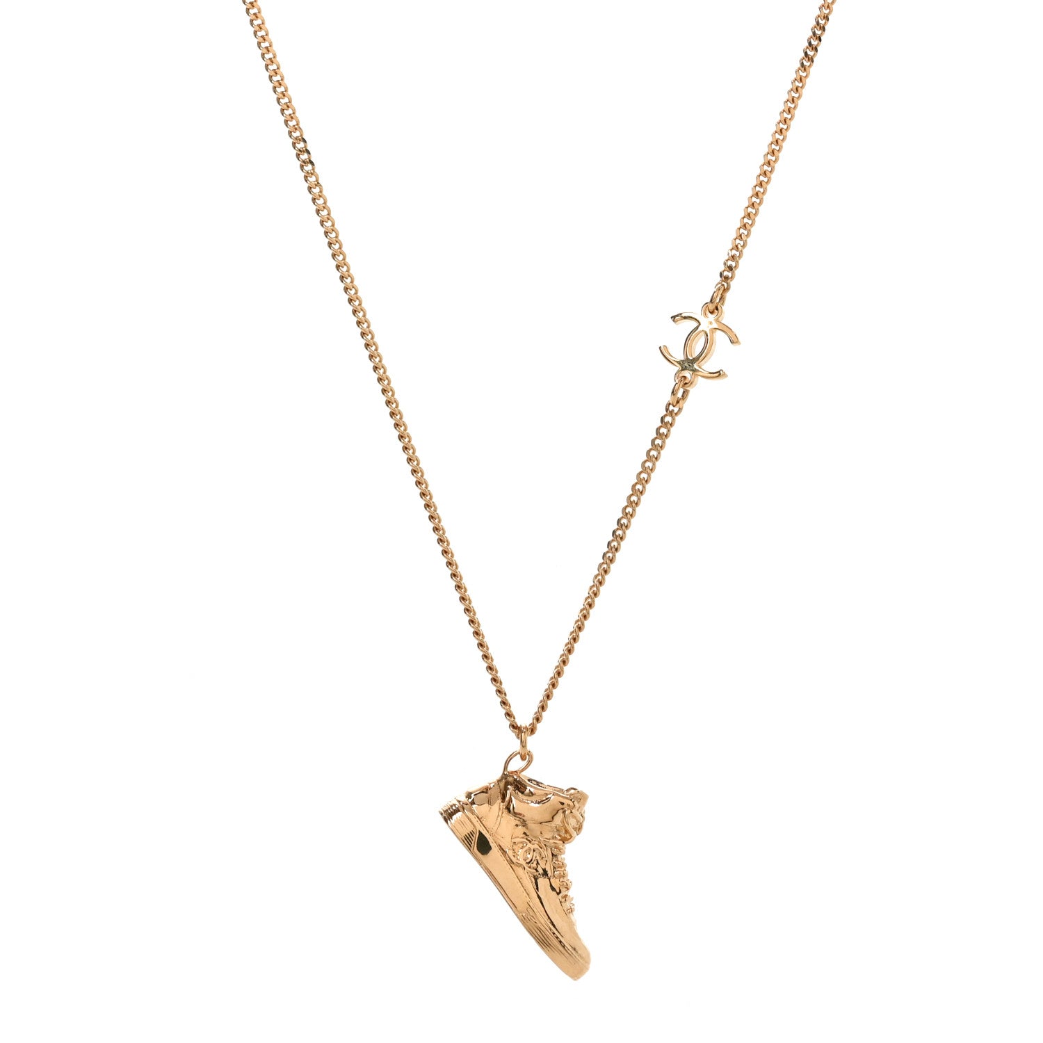 Chanel CC Sneaker Motif Necklace Gold 1 of 5