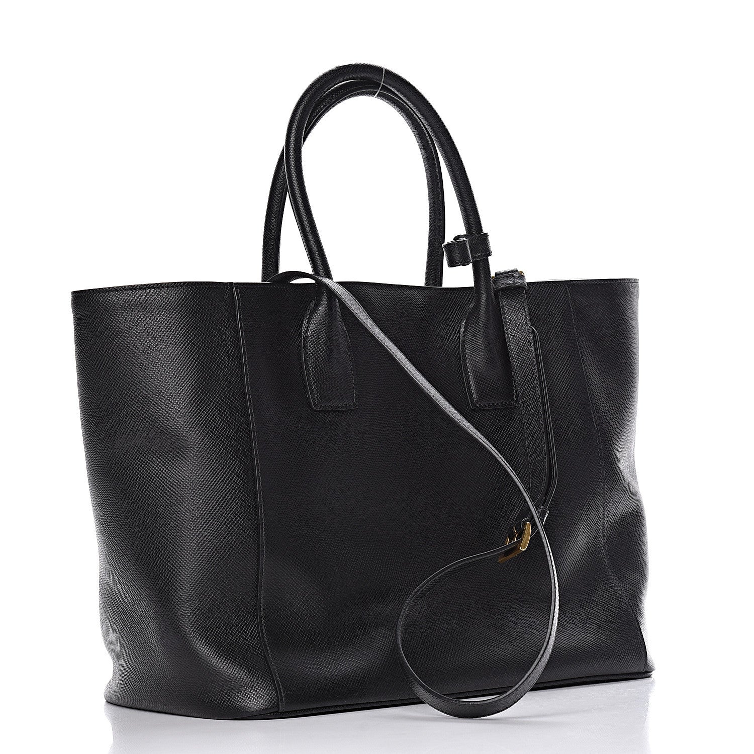Prada Saffiano Cuir Front Pocket Tote Black 3 of 20