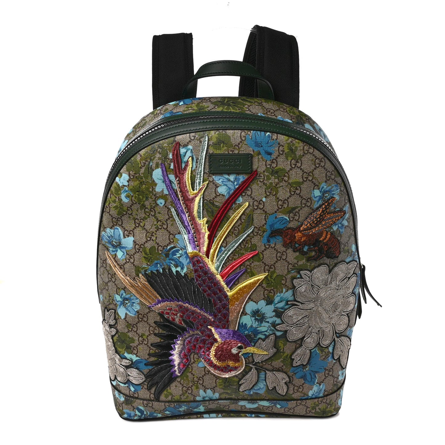 GG Supreme Monogram Blooms Bird Embroidered Dome Backpack