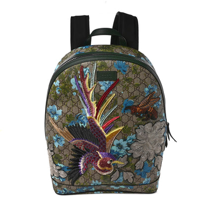 Gucci GG Supreme Monogram Blooms Bird Embroidered Dome Backpack 1 of 8