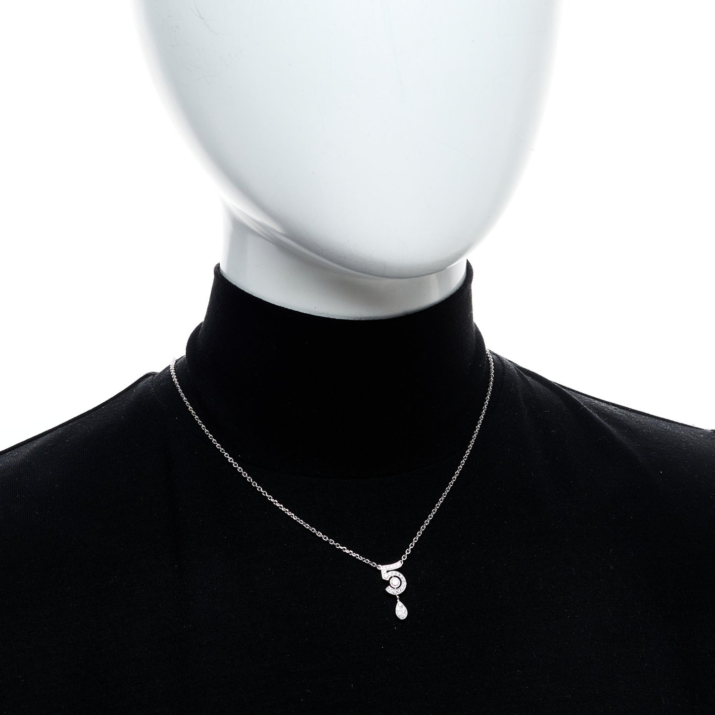 18K White Gold Diamond Eternal No 5 Necklace