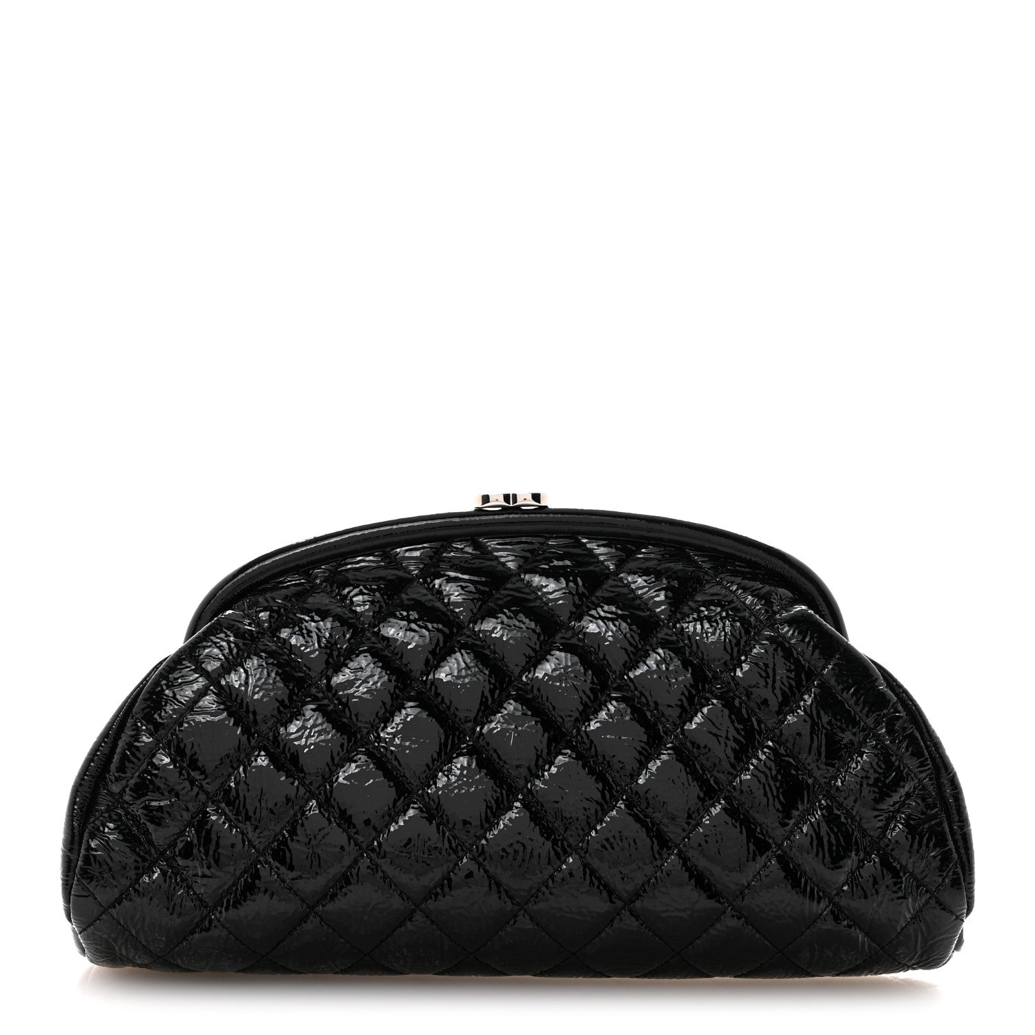 Chanel Distressed Patent Quilted Timeless Clutch Black 1 of 11