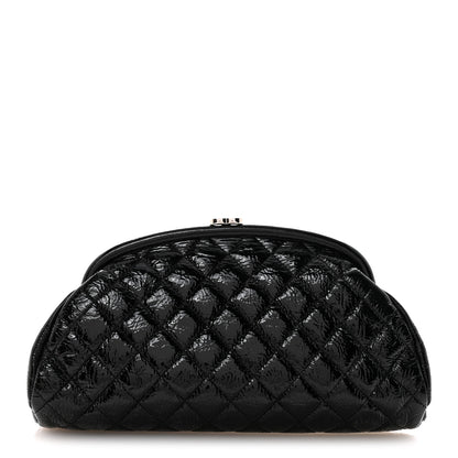 Chanel Distressed Patent Quilted Timeless Clutch Black 1 of 11