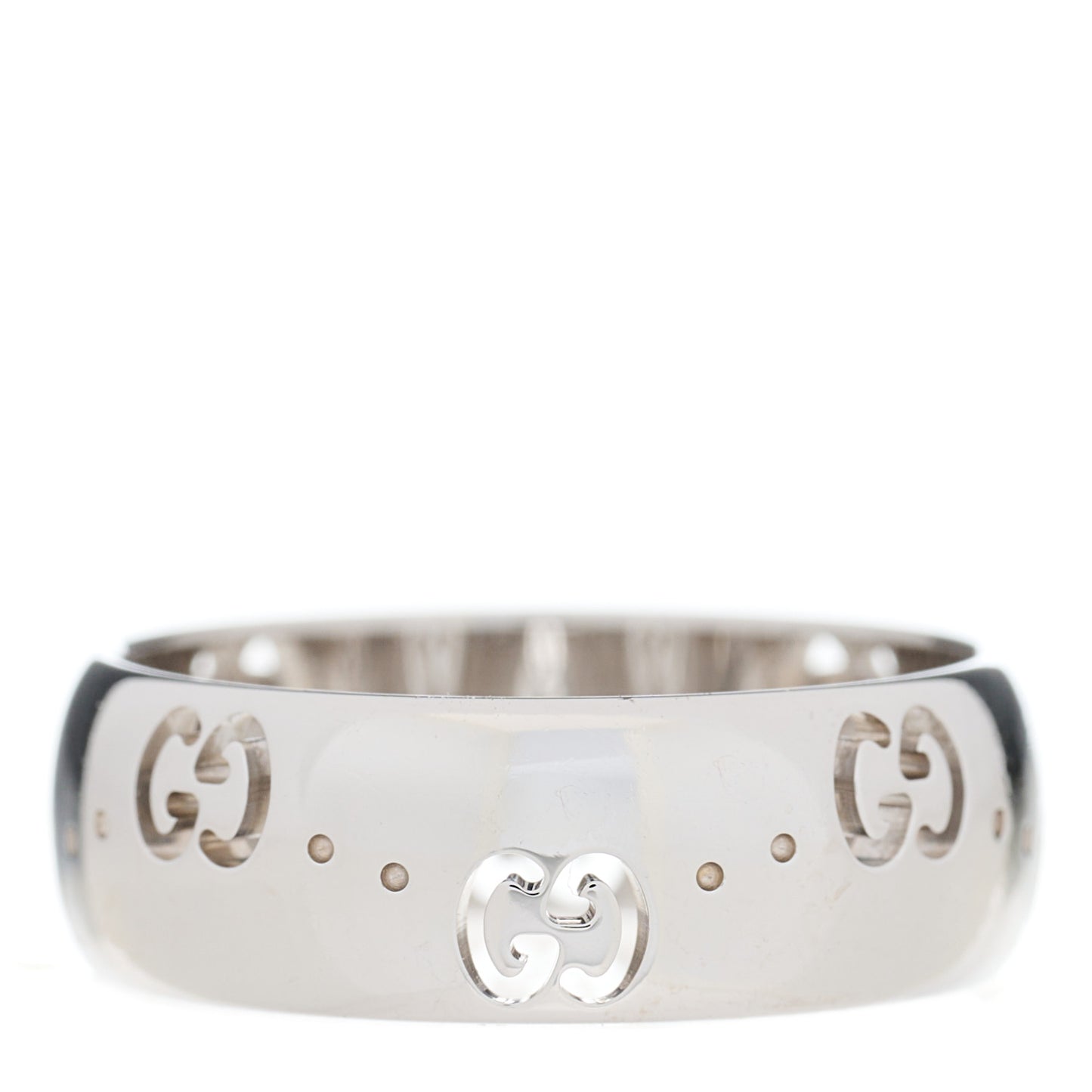 18K White Gold 6mm Icon Band Ring 50 5.25