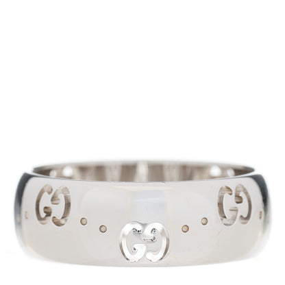 Gucci 18K White Gold 6mm Icon Band Ring 50 5.25 2 of 5
