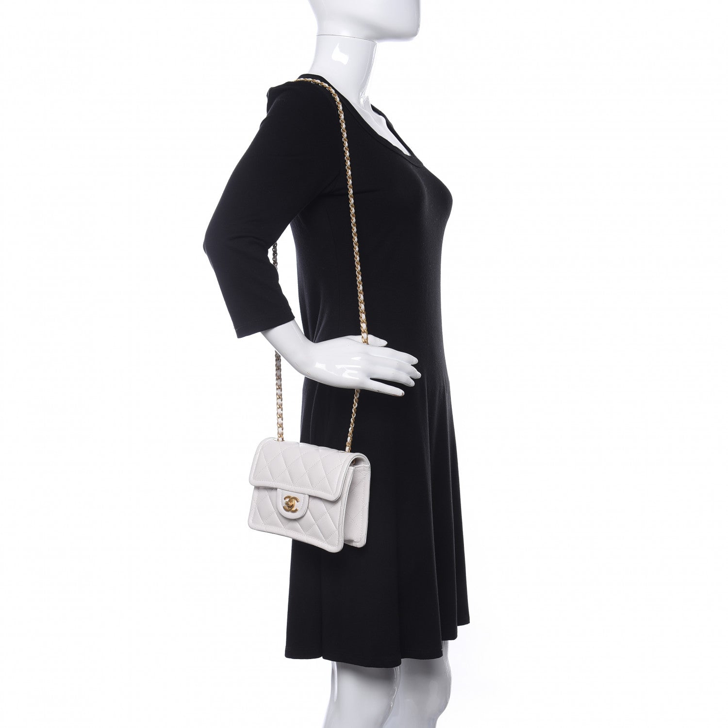 Chanel Caviar Quilted Mini Sweet Classic Flap White 2 of 10