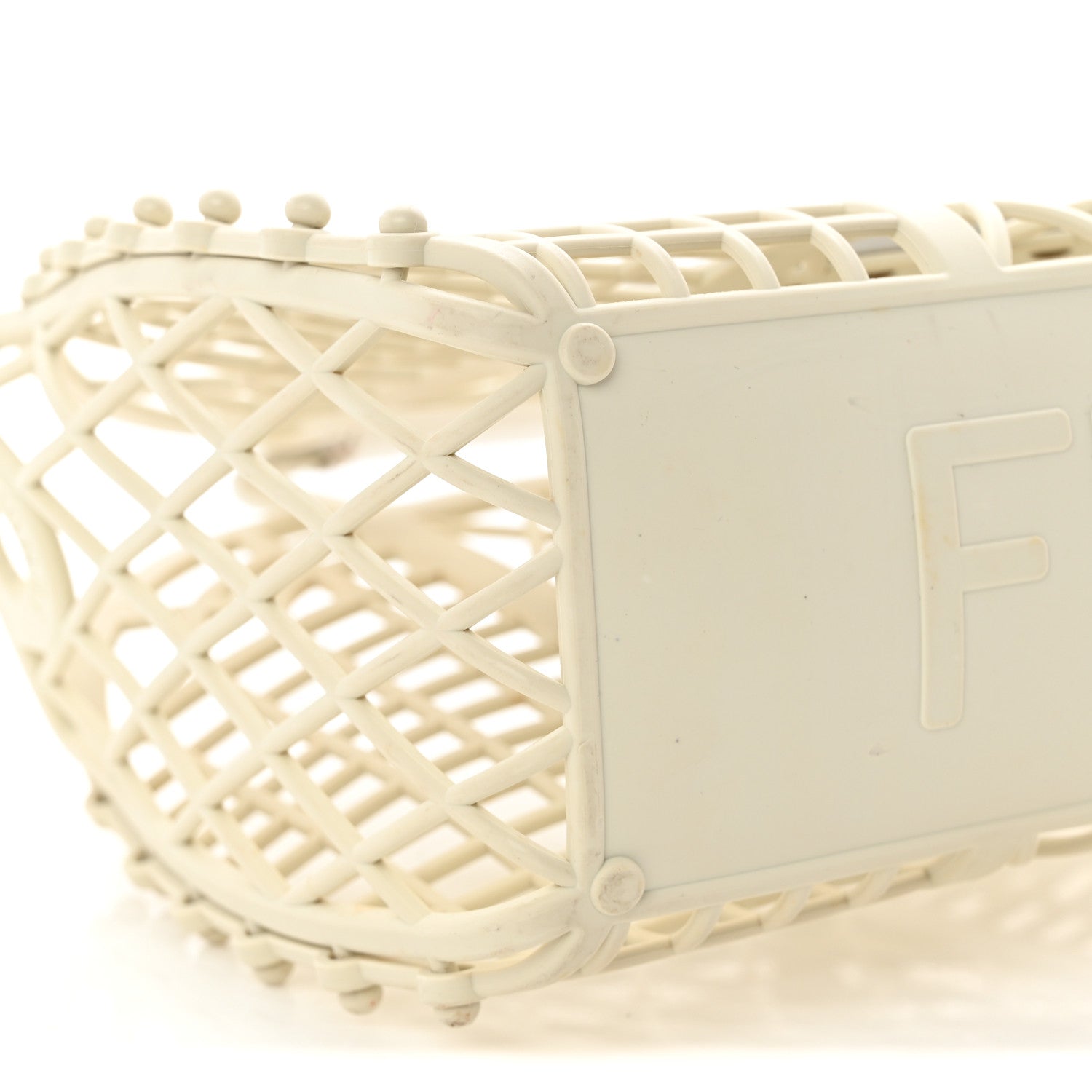 Fendi Recycled Plastic Vitello Liberty Matte Small Fendi Basket White Ice 7 of 10