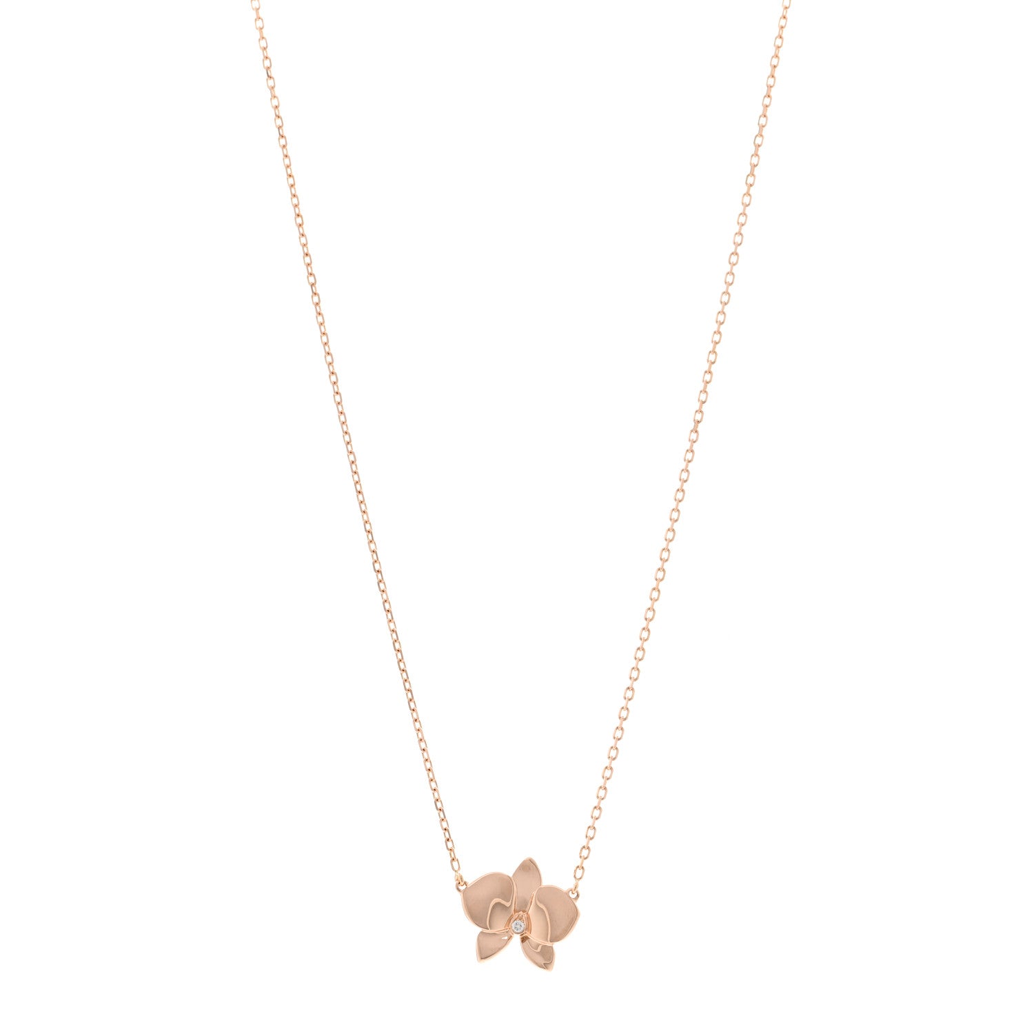 Cartier 18K Pink Gold Diamond Caresse D'Orchidees Par Cartier Pendant Necklace 1 of 6