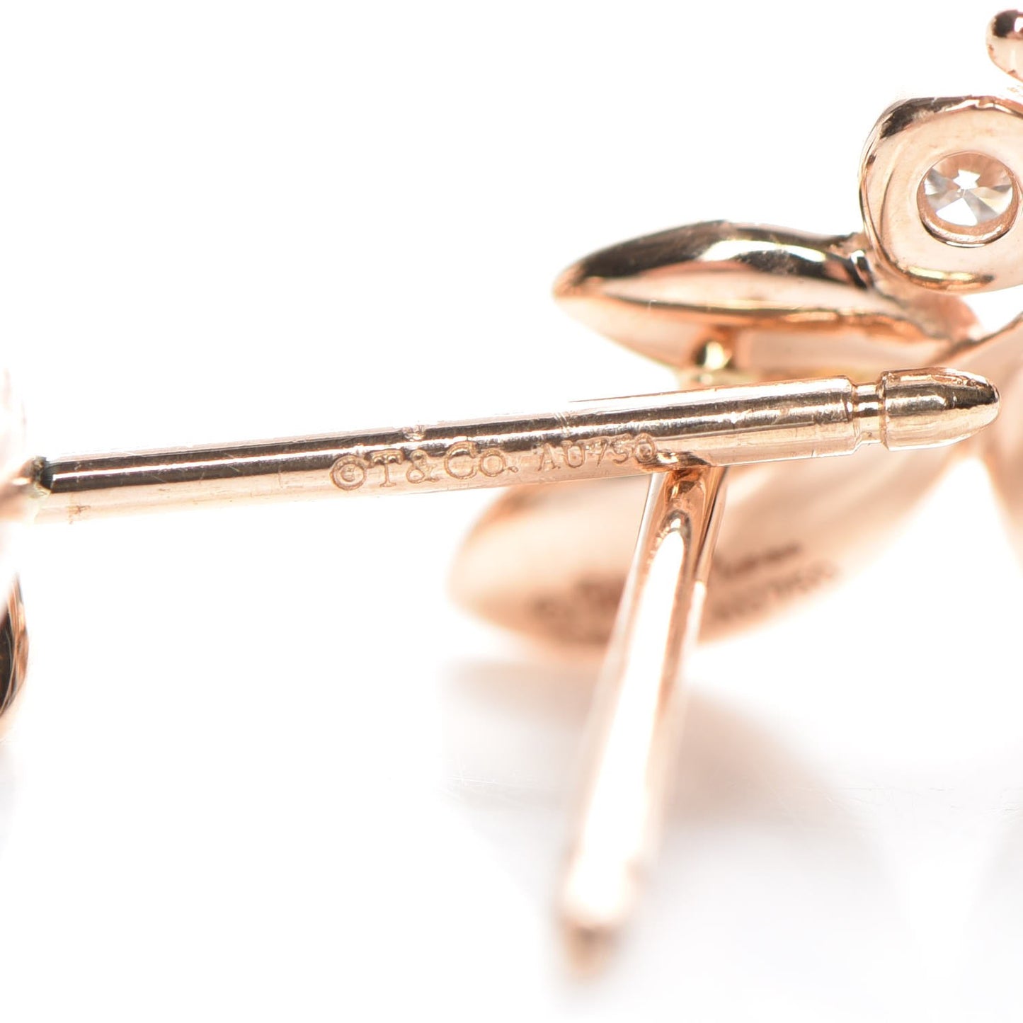 18K Rose Gold Diamond Paloma Picasso Olive Leaf Earrings