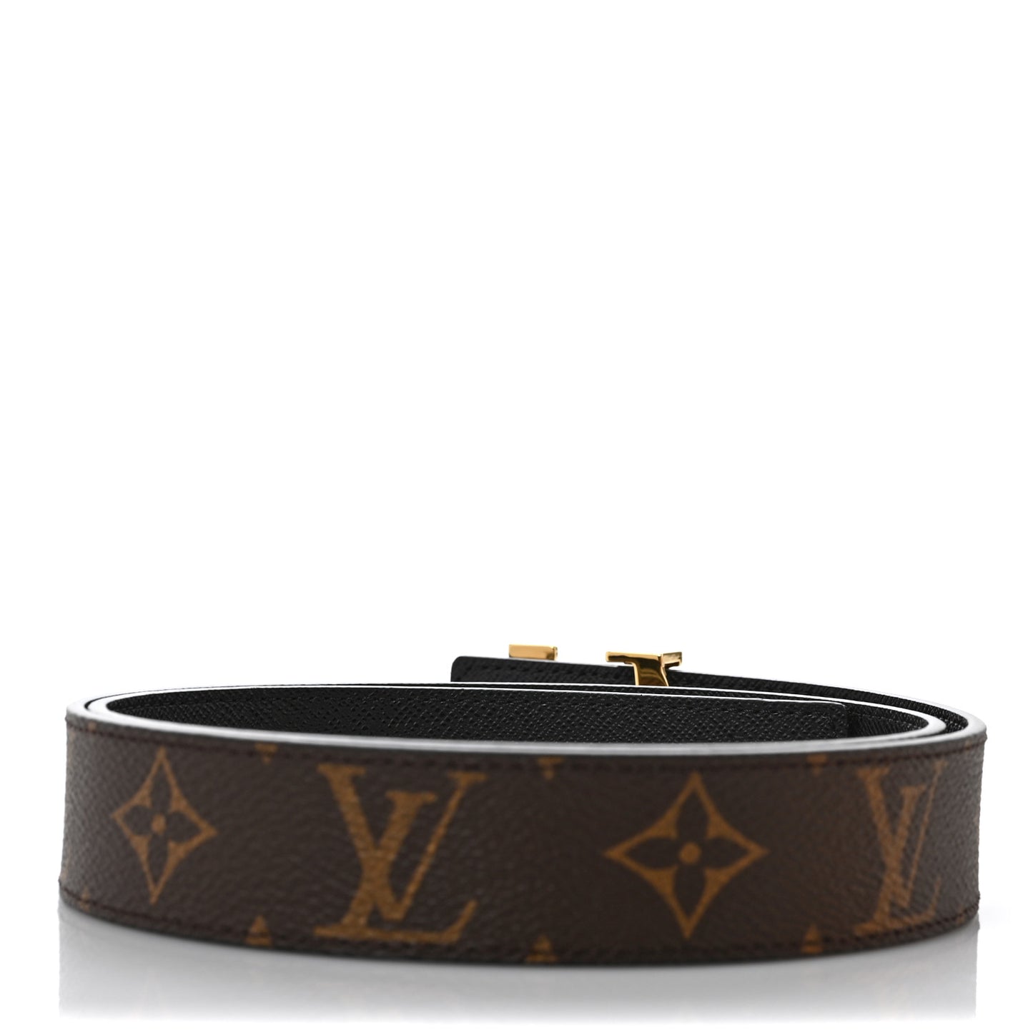 Calfskin Monogram 30mm LV Initiales Reversible Belt 75 30 Black