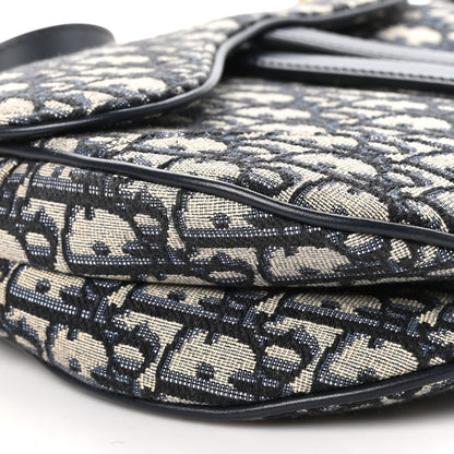 Christian Dior Oblique Saddle Bag With Strap Blue 9 of 10