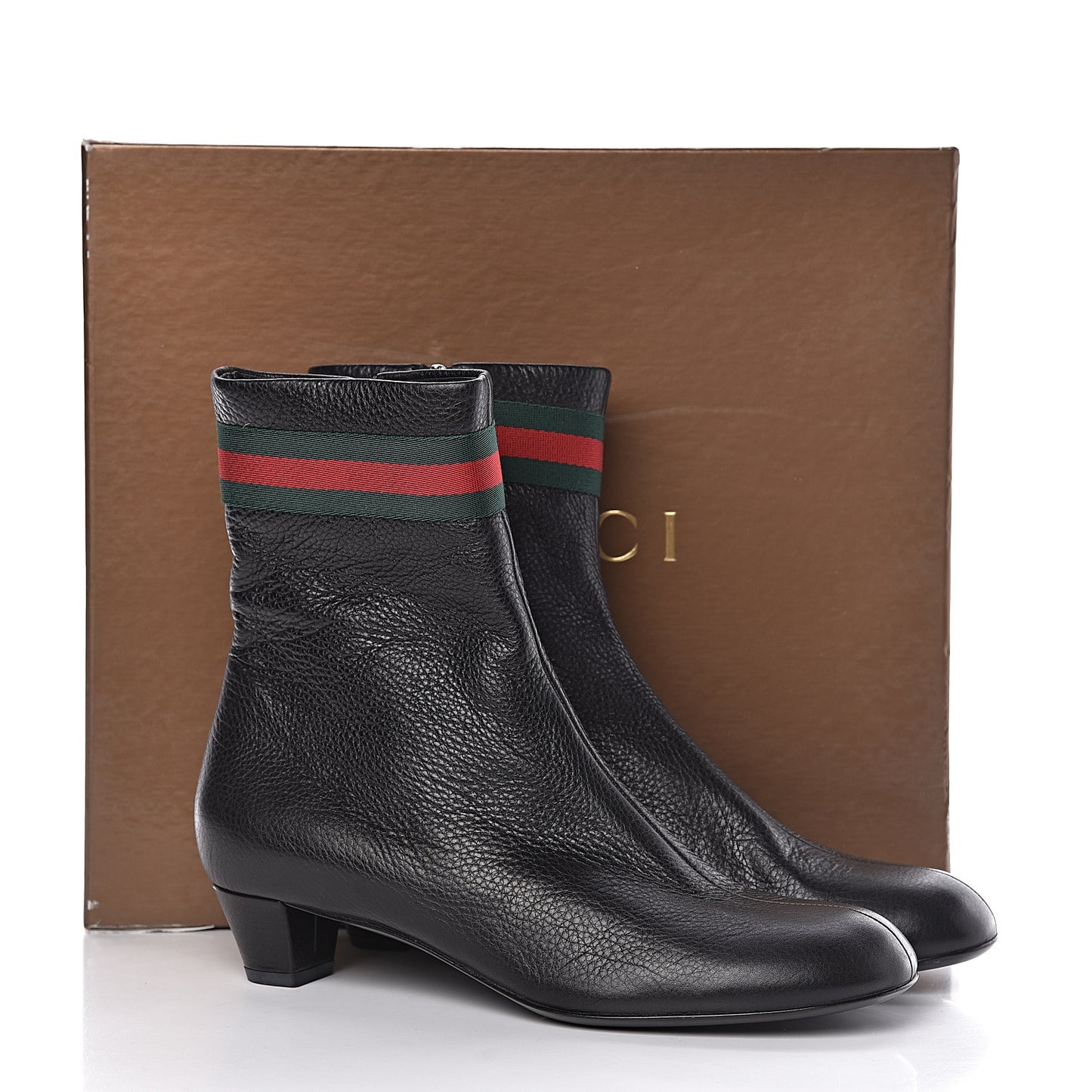 Calfskin Web Libeccio Boots 38.5 Black