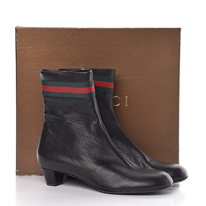 Gucci Calfskin Web Libeccio Boots 38.5 Black 9 of 9
