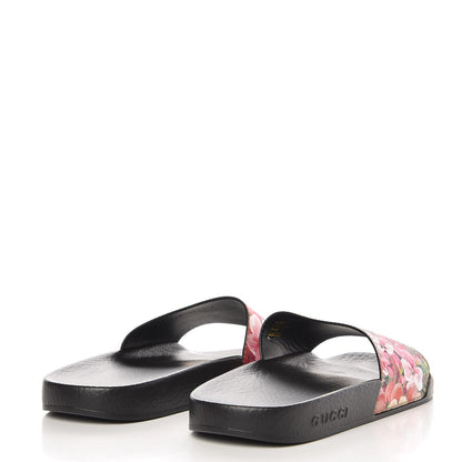 Gucci GG Supreme Monogram Blooms Slide Sandals 39 Beige Multicolor 4 of 9