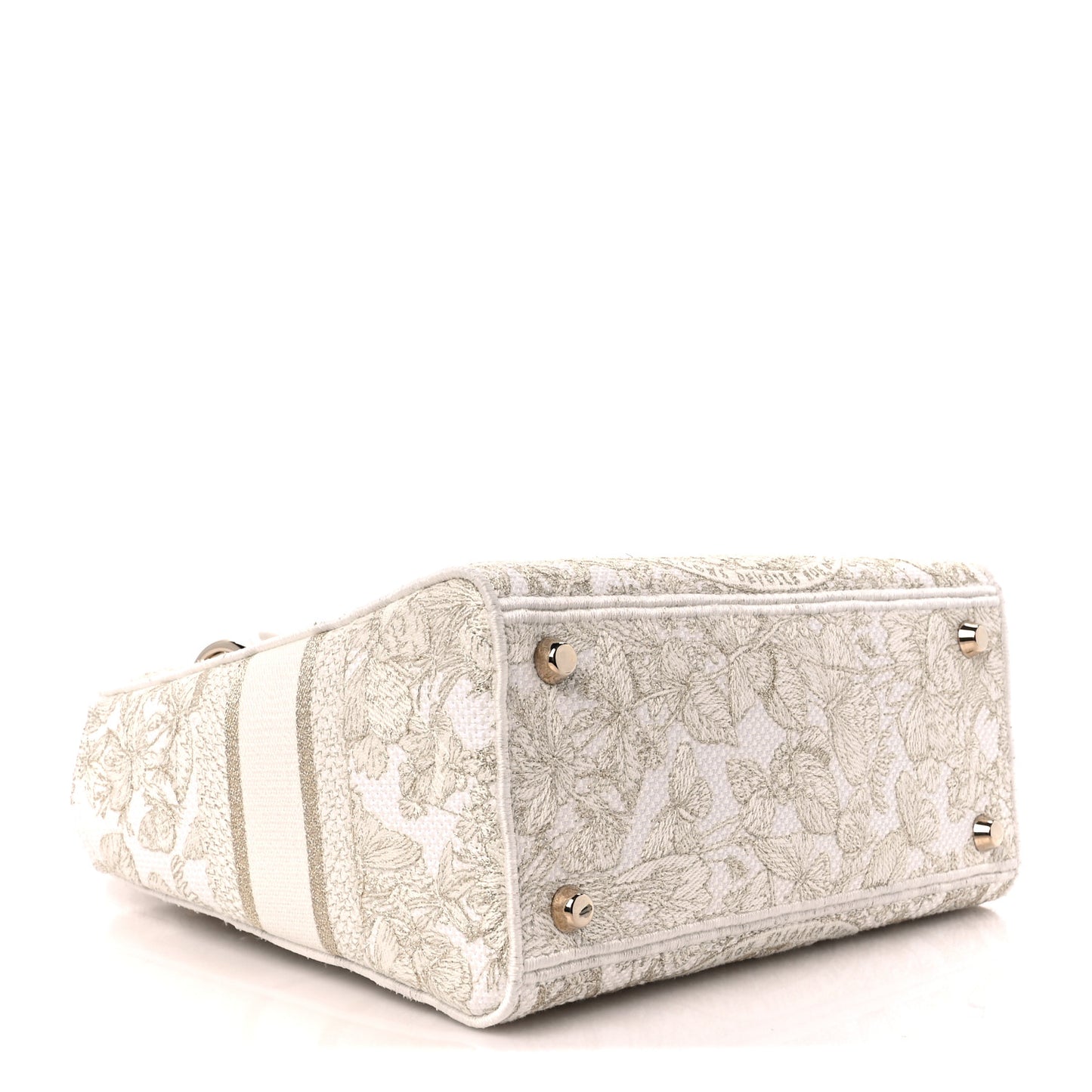Canvas Around The World Stella Embroidered Medium Lady D-Lite White Gold