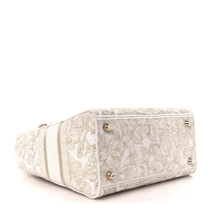 Christian Dior Canvas Around The World Stella Embroidered Medium Lady D-Lite White Gold 4 of 10