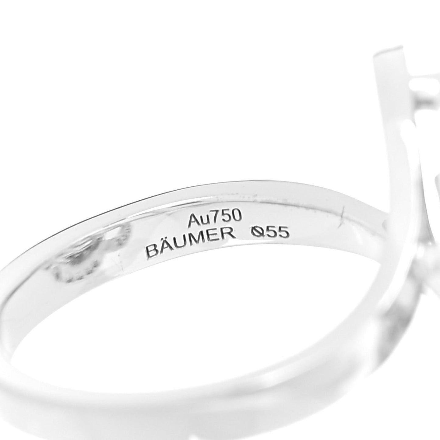 18K White Gold Diamond Medium Fil de Camelia Ring 55 7.25