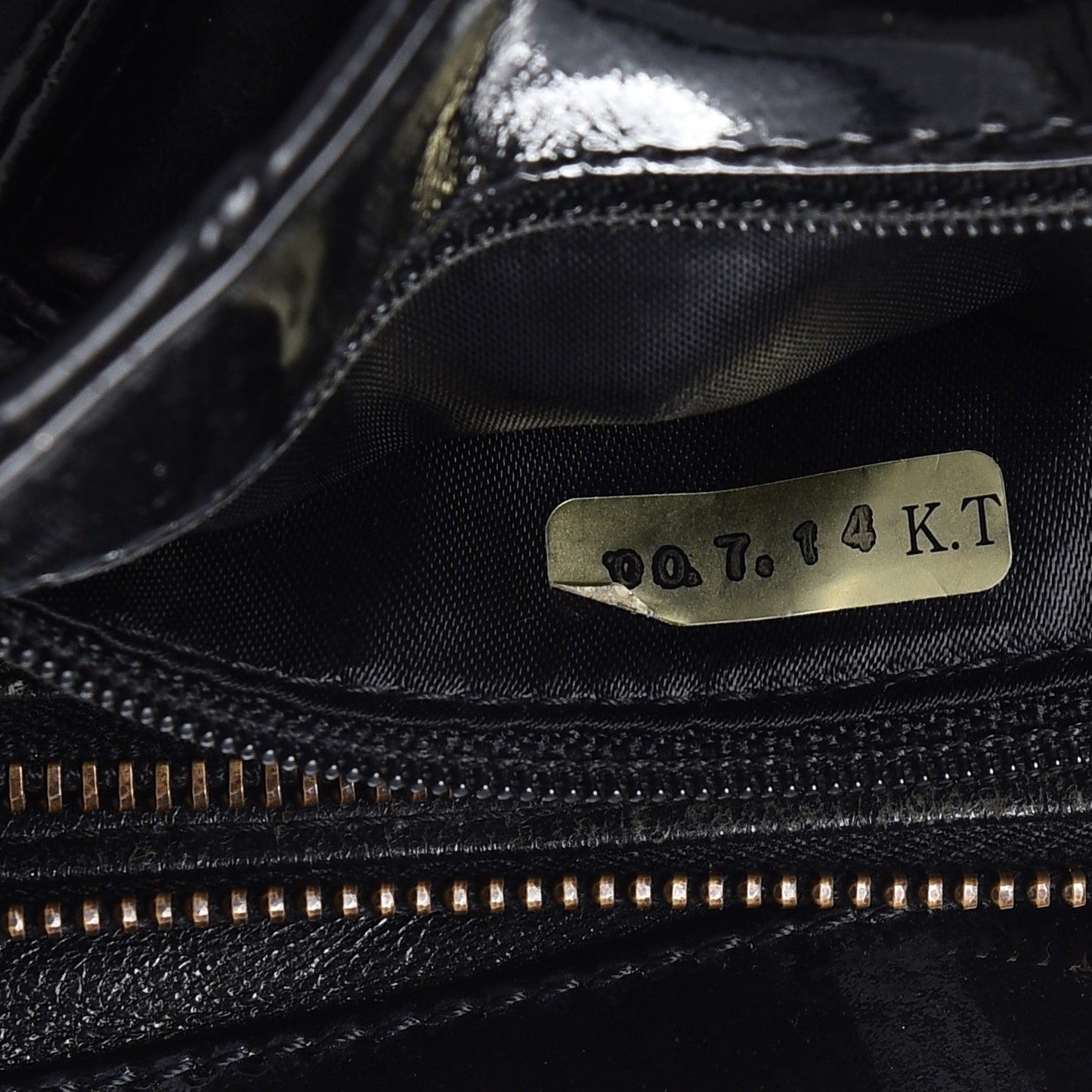 Patent Diamond Stitched Shoulder Bag Black