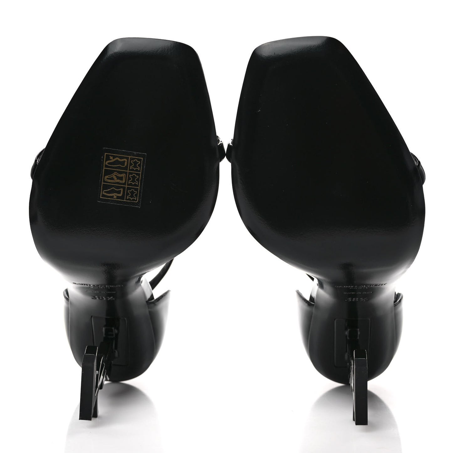 Patent Calfskin Opyum 110 Sandals 38.5 Black