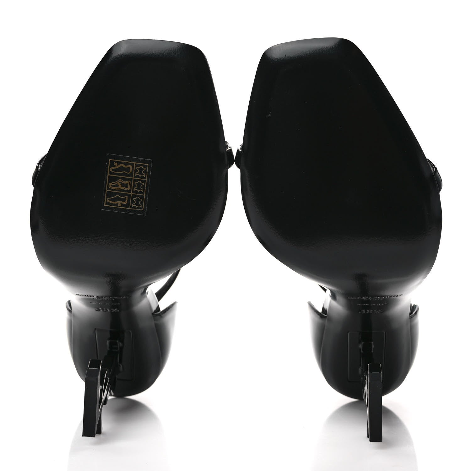 Saint Laurent Patent Calfskin Opyum 110 Sandals 38.5 Black 5 of 8