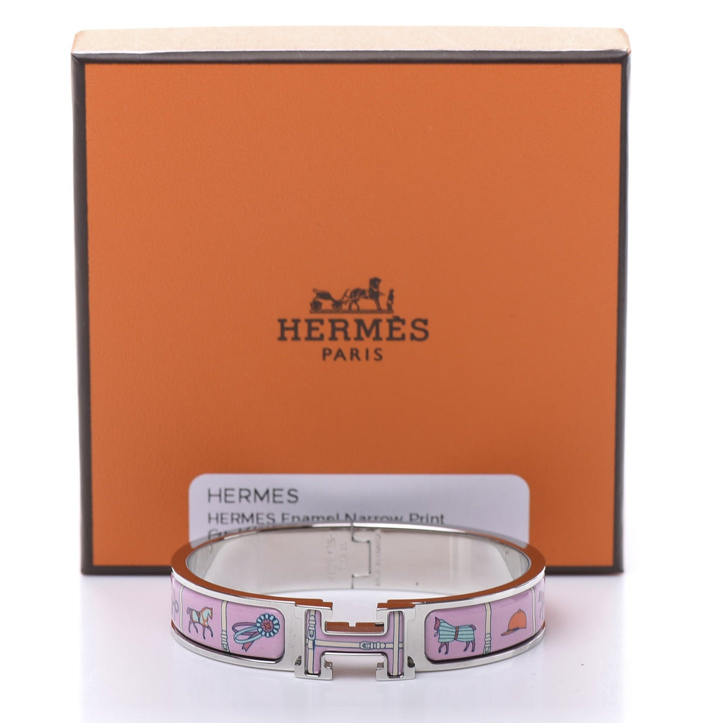 Enamel Printed Narrow Couvertures et Tenues de Jour Clic Clac H Bracelet PM Color Patch