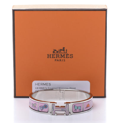 Hermes Enamel Printed Narrow Couvertures et Tenues de Jour Clic Clac H Bracelet PM Color Patch 5 of 5