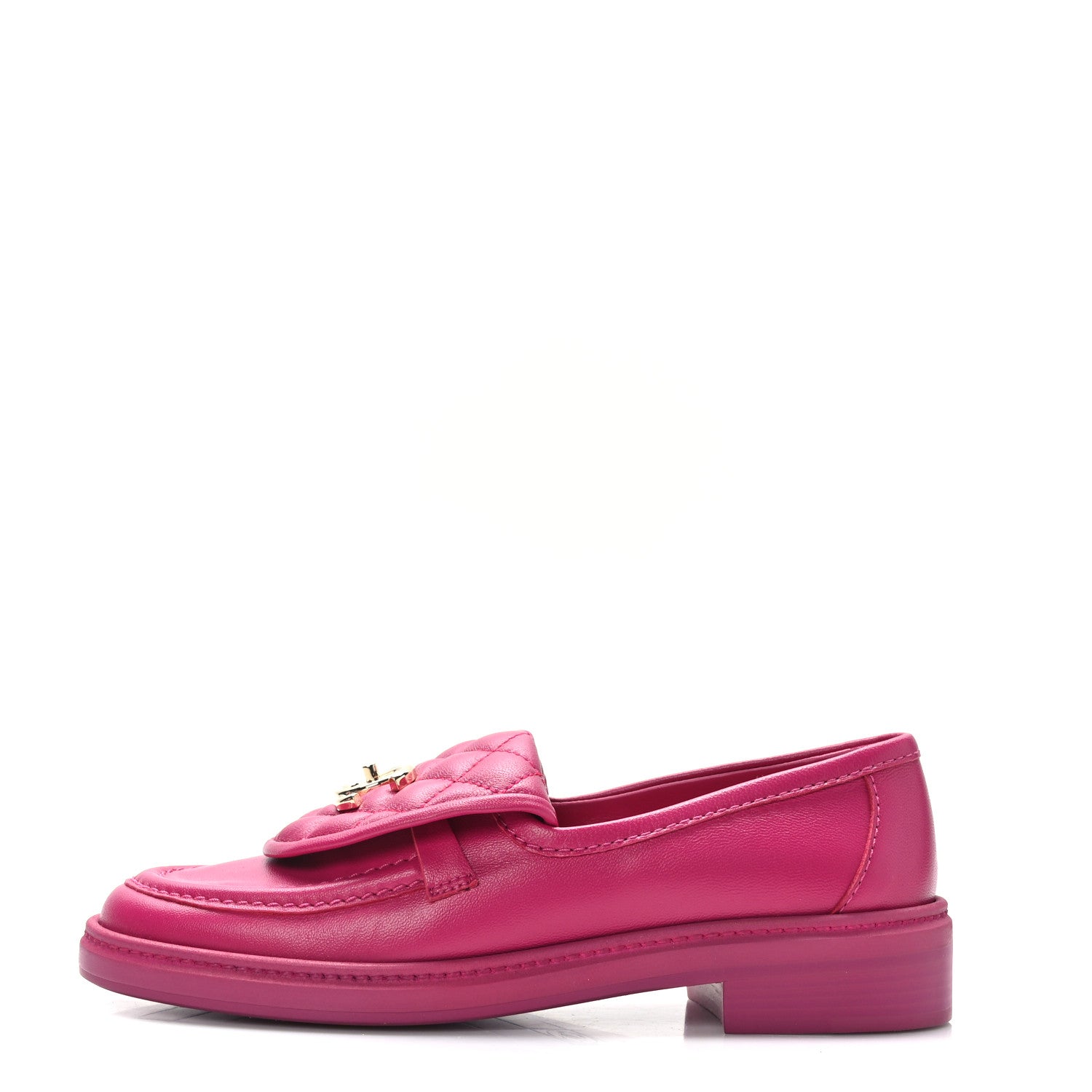 Chanel Lambskin Quilted CC Turnlock Loafers 36 Fuchsia 1 of 9