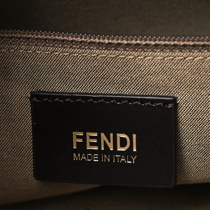 Fendi Metallic Lurex Zucca Large Mia Shoulder Flap Arancio Oro Chiaro 6 of 13