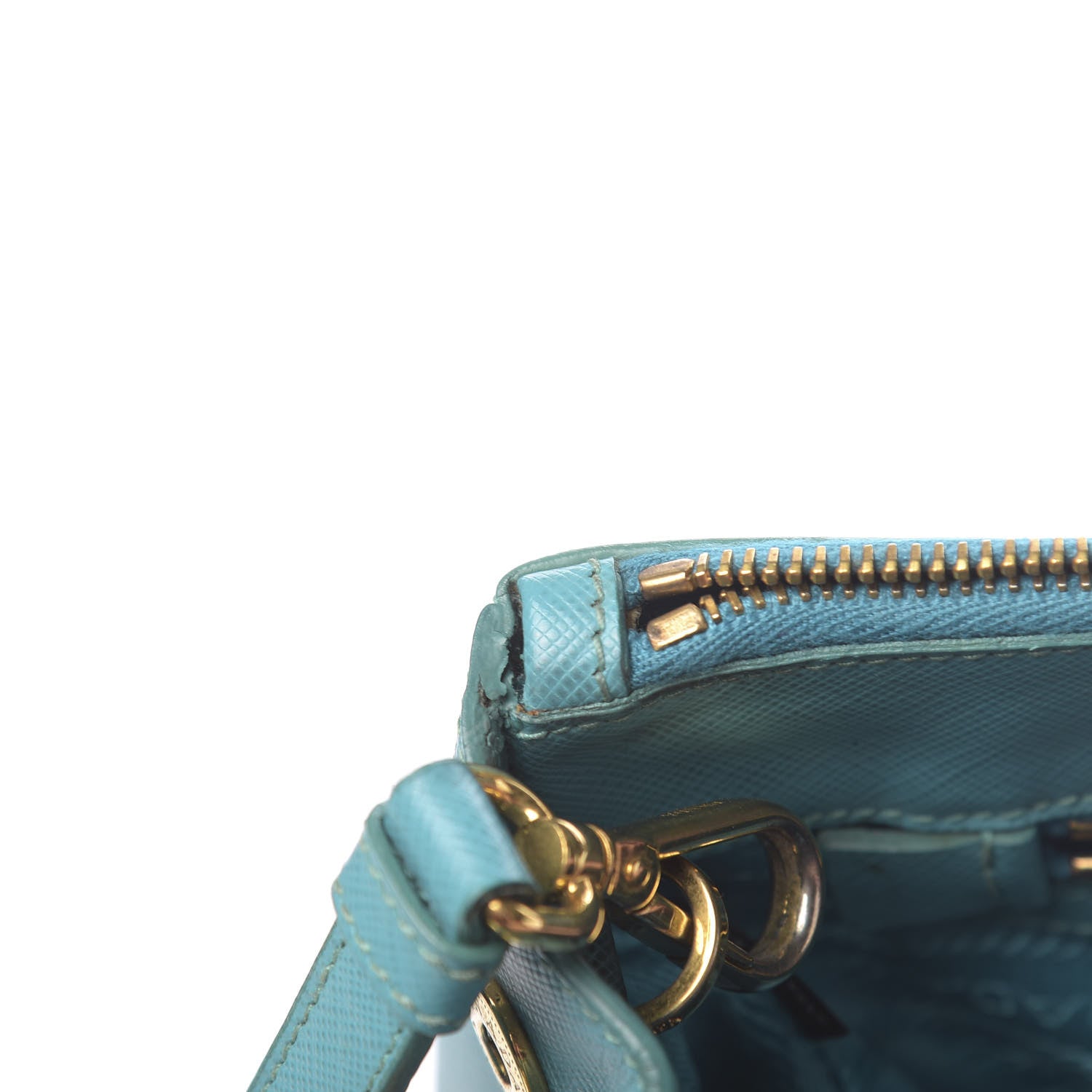 Prada Saffiano Medium Galleria Double Zip Tote Turchese 9 of 18