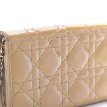 Christian Dior Patent Cannage Rendezvous Chain Wallet Beige 8 of 12