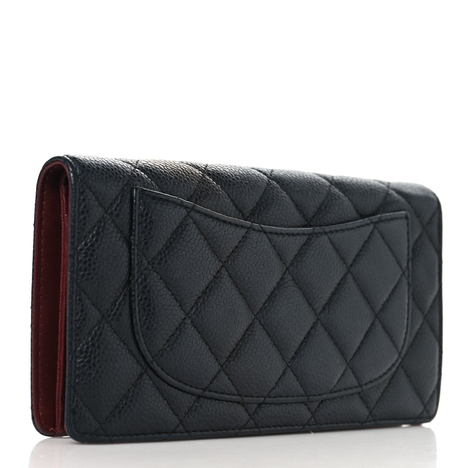 Chanel Caviar Quilted Yen Wallet Black 3 of 9