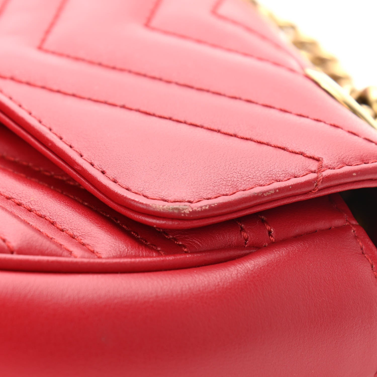 Gucci Calfskin Matelasse Small GG Marmont Shoulder Bag Hibiscus Red 12 of 12