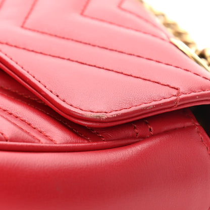 Gucci Calfskin Matelasse Small GG Marmont Shoulder Bag Hibiscus Red 12 of 12