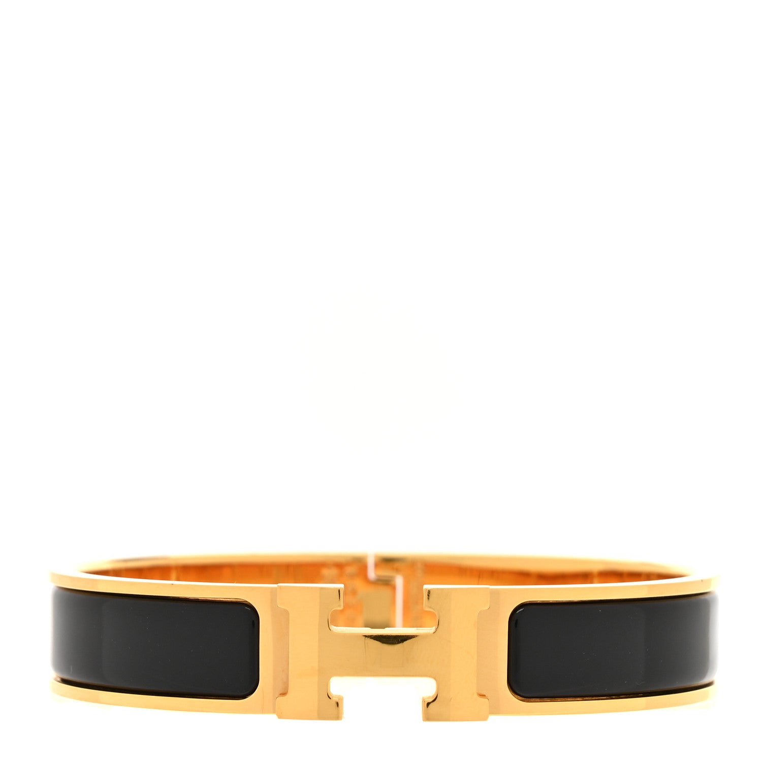 Hermes Enamel Narrow Clic Clac H Bracelet GM Black 1 of 5