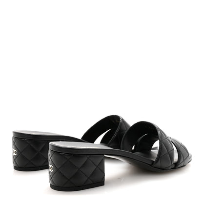 Chanel Lambskin Quilted Mules 40 Black 5 of 10