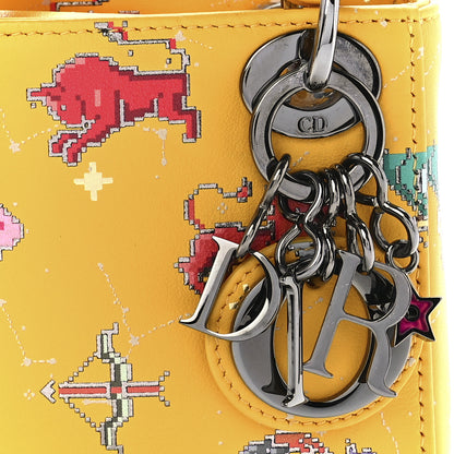 Christian Dior Calfskin Pixel Zodiac Micro Lady Dior Yellow Multicolor 9 of 12
