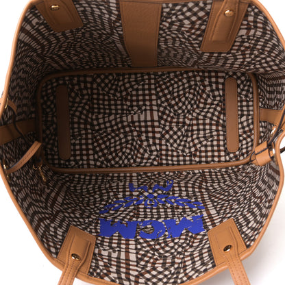 MCM Visetos Medium Project Reversible Shopper Tote Cognac 4 of 4