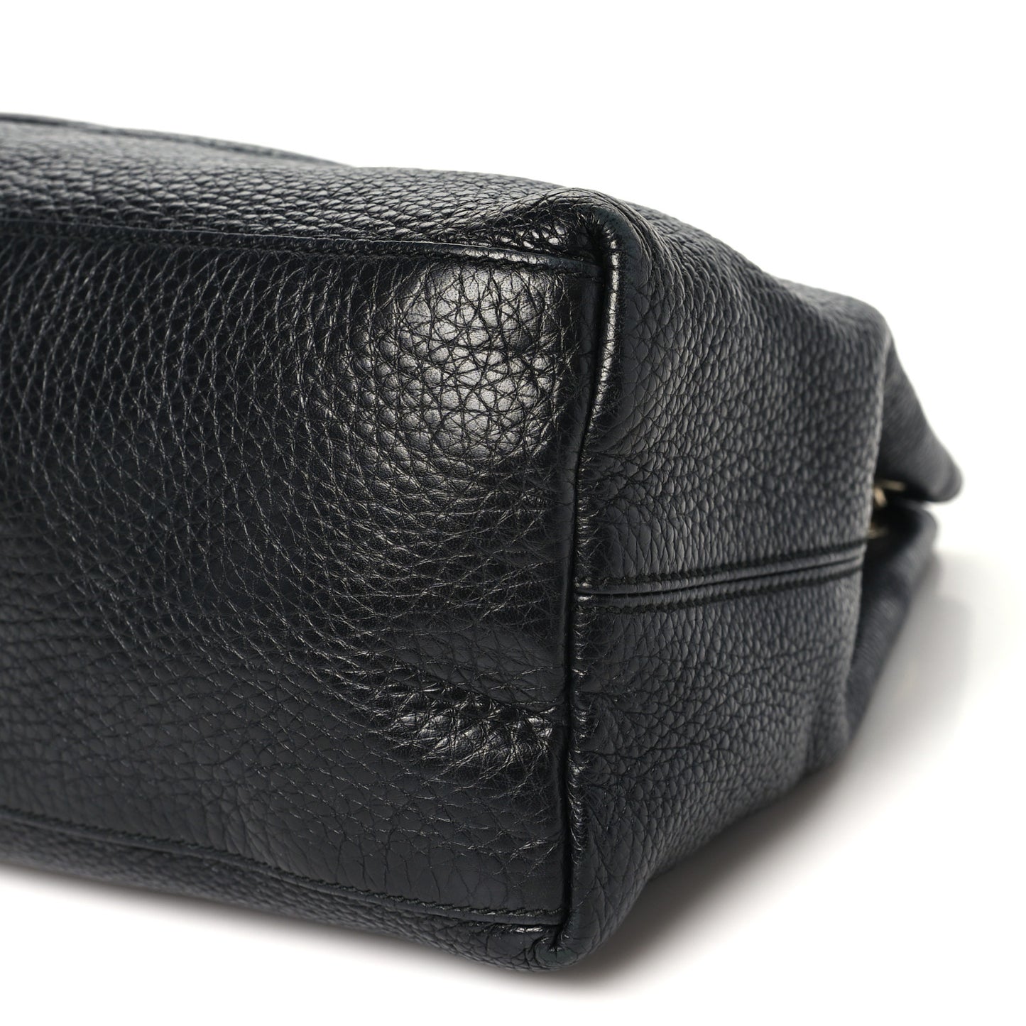 Pebbled Calfskin Medium Soho Chain Shoulder Bag Black