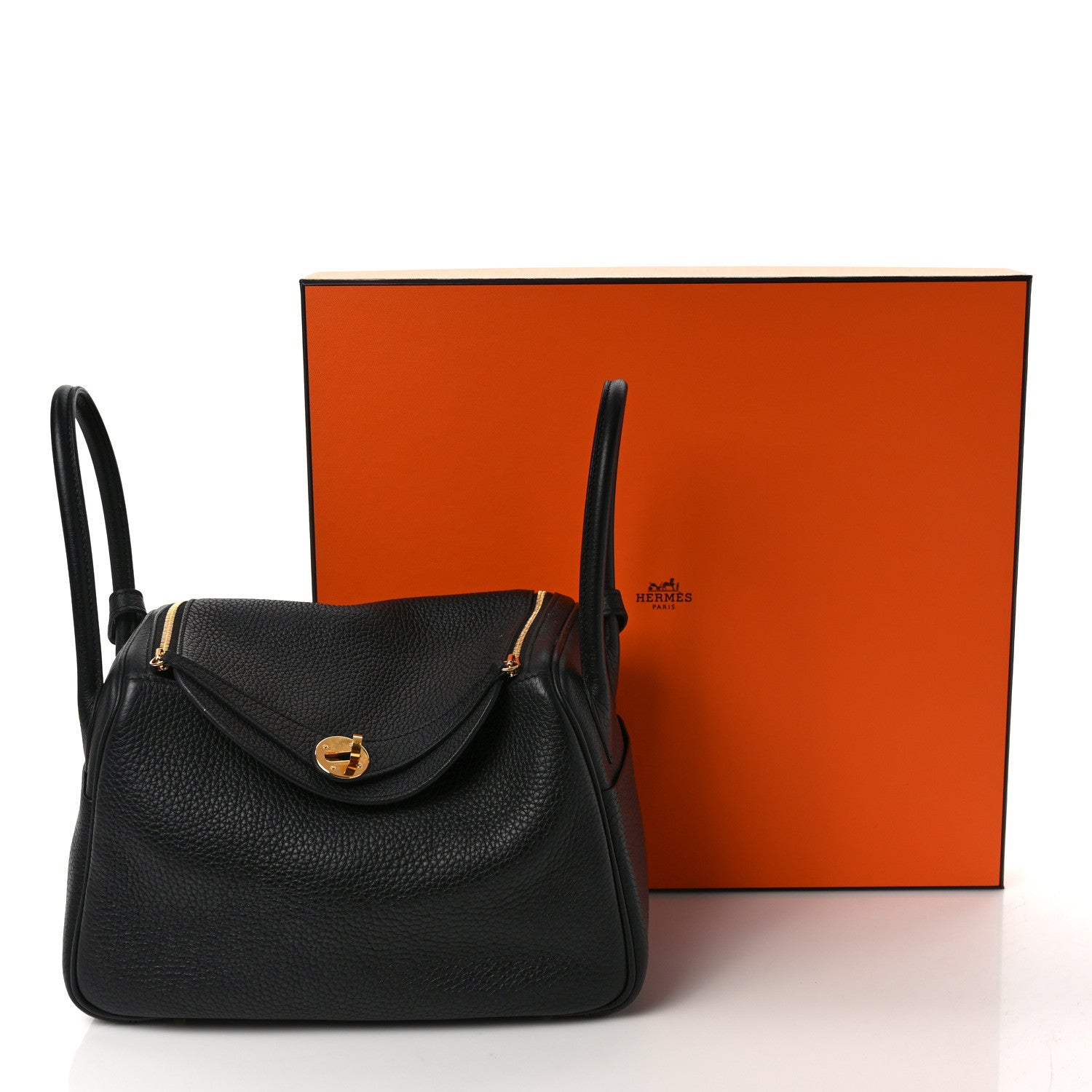 Hermes Taurillon Clemence Lindy 26 Black 11 of 11