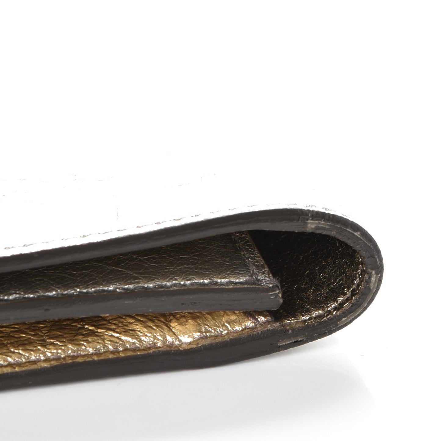 Metallic Calfskin Large Belle De Jour Clutch Silver Gold
