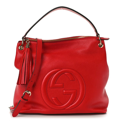 Gucci Pebbled Calfskin Large Soho Hobo Tabasco Red 1 of 11