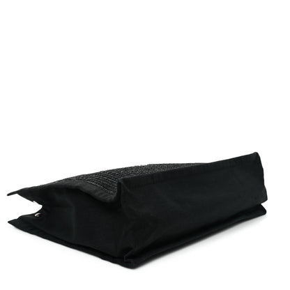 Saint Laurent Raffia Linen Calfskin Rive Gauche Tote Black 4 of 13