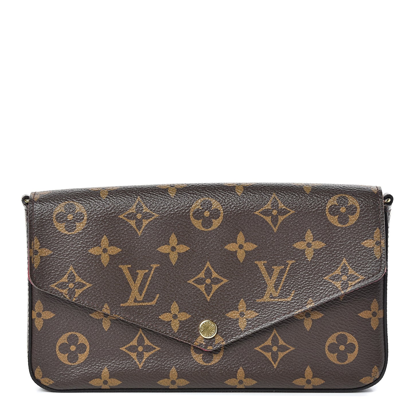 Monogram Pochette Felicie Chain Wallet Fuchsia