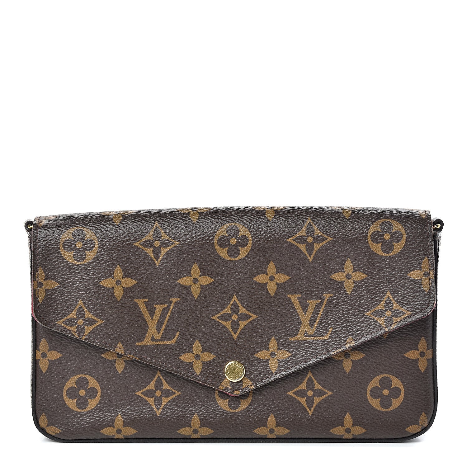 Louis Vuitton Monogram Pochette Felicie Chain Wallet Fuchsia 1 of 7