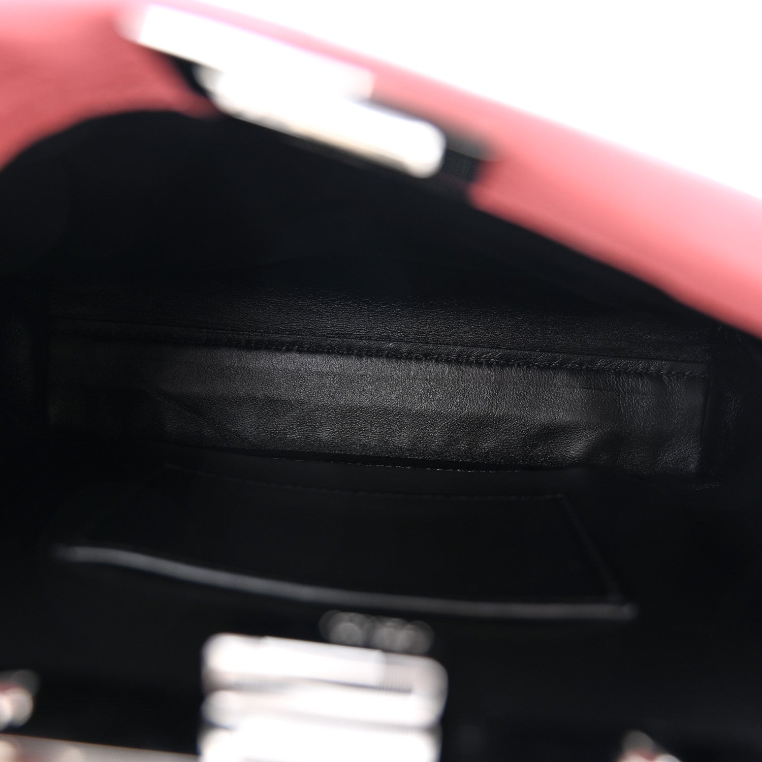 Fendi Lizard Nappa Mini Plexi Handle Peekaboo Iconic Satchel Pink Black 5 of 10