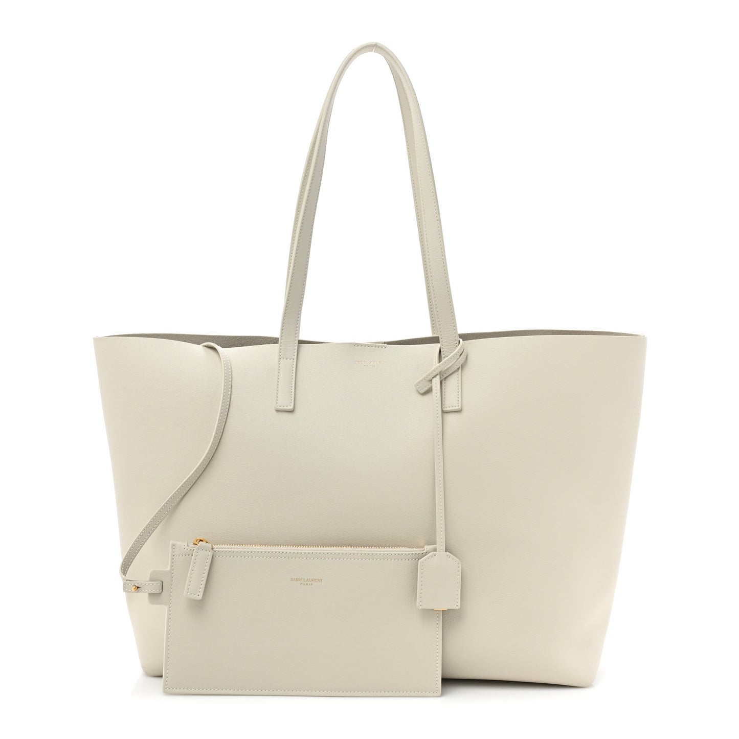 Calfskin Large Shopping Tote Crema Soft