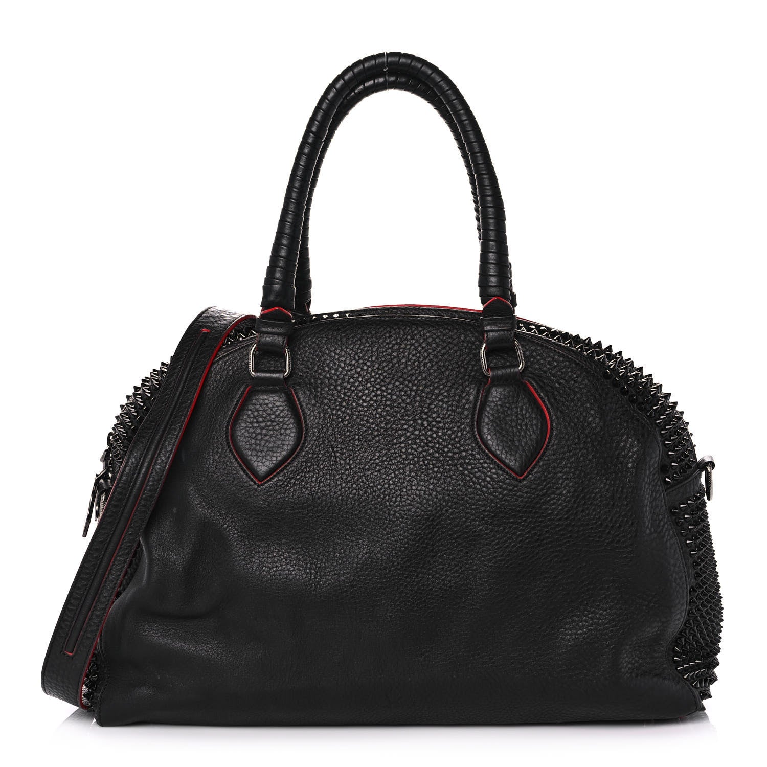 Christian Louboutin Calfskin Panettone Spiked Large Ranch Black 1 of 17