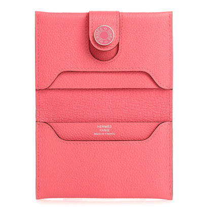 Hermes Evercolor RMS Card Holder Rose Azalee 5 of 8