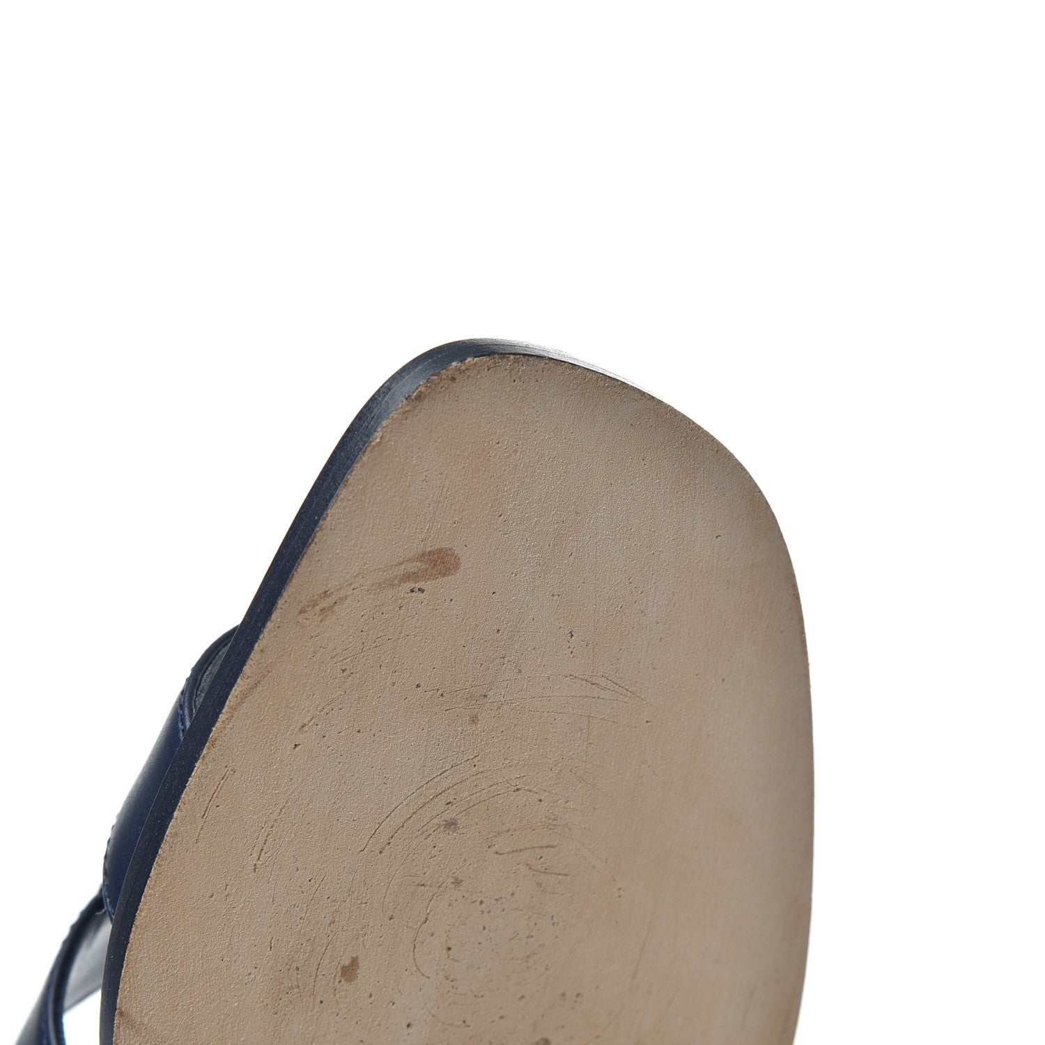 Hermes Calfskin Oran Sandals 37.5 Bleu 16 of 20